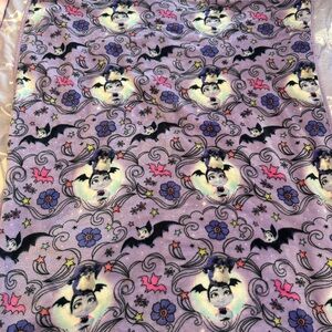 Vamparina Purple Bat and Flower Patterned Blanket